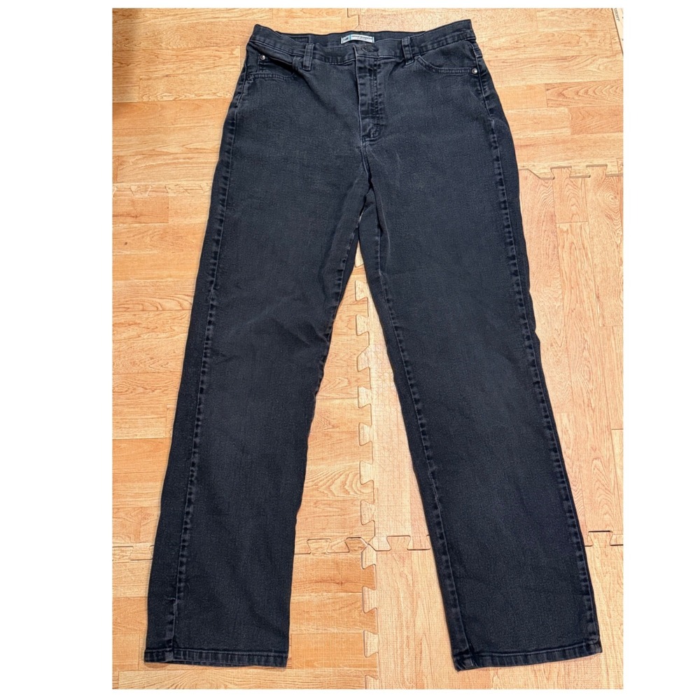 Lee Relaxed Straight Leg Jeans Womens 12 Medium Faded Black High Rise 3051804